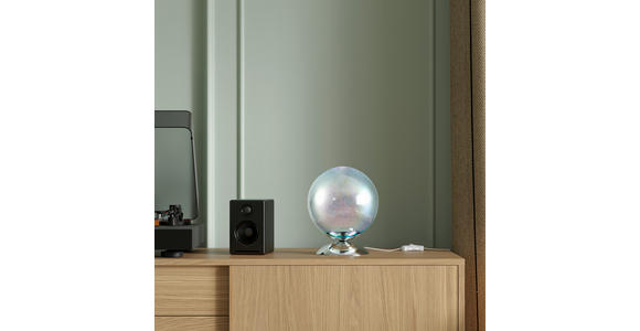 TISCHLEUCHTE Galaxy 20/25 cm  - Chromfarben, LIFESTYLE, Glas/Metall (20/25cm) - Novel