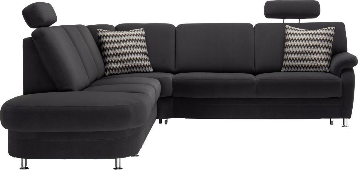 ECKSOFA in Flachgewebe Anthrazit  289/269 cm  - Anthrazit/Alufarben, KONVENTIONELL, Textil/Metall (289/269cm) - Beldomo System