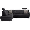 ECKSOFA in Flachgewebe Anthrazit  - Anthrazit/Alufarben, Konventionell, Textil/Metall (289/269cm) - Beldomo System