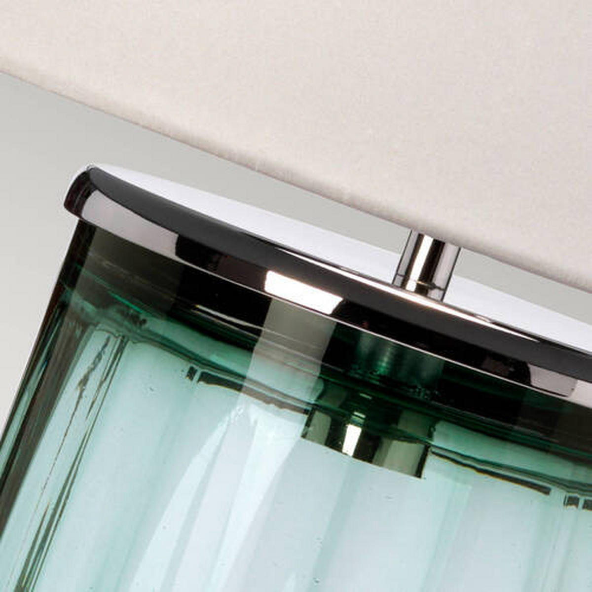 TISCHLEUCHTE - Grün/Nickelfarben, Design, Glas/Textil (35.5/60.4cm) - Elstead Lighting