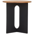 BEISTELLTISCH 42/42/45 cm Tanne vollmassiv Naturfarben, Schwarz rund  - Schwarz/Naturfarben, Design, Holz/Metall (42/42/45cm) - Landscape