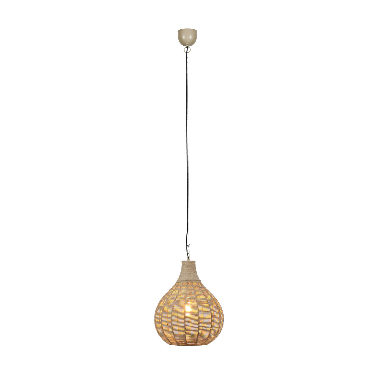 HÄNGELEUCHTE 34/177 cm   - Schwarz/Naturfarben, Natur, Naturmaterialien/Metall (34/177cm) - Trio Leuchten
