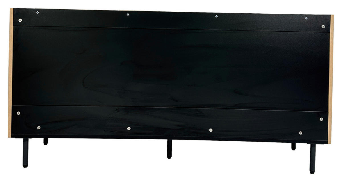 SIDEBOARD LINO  in 150/75/40 cm  - Eichefarben/Schwarz, Design, Holzwerkstoff/Metall (150/75/40cm) - Xora