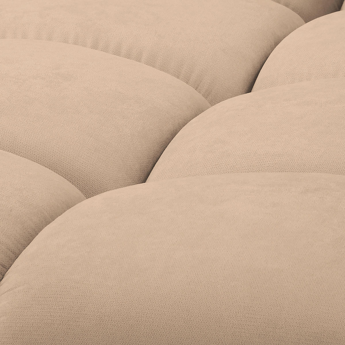 ECKSOFA in Mikrofaser Beige  - Beige/Silberfarben, Design, Textil/Metall (256/175cm) - Livetastic