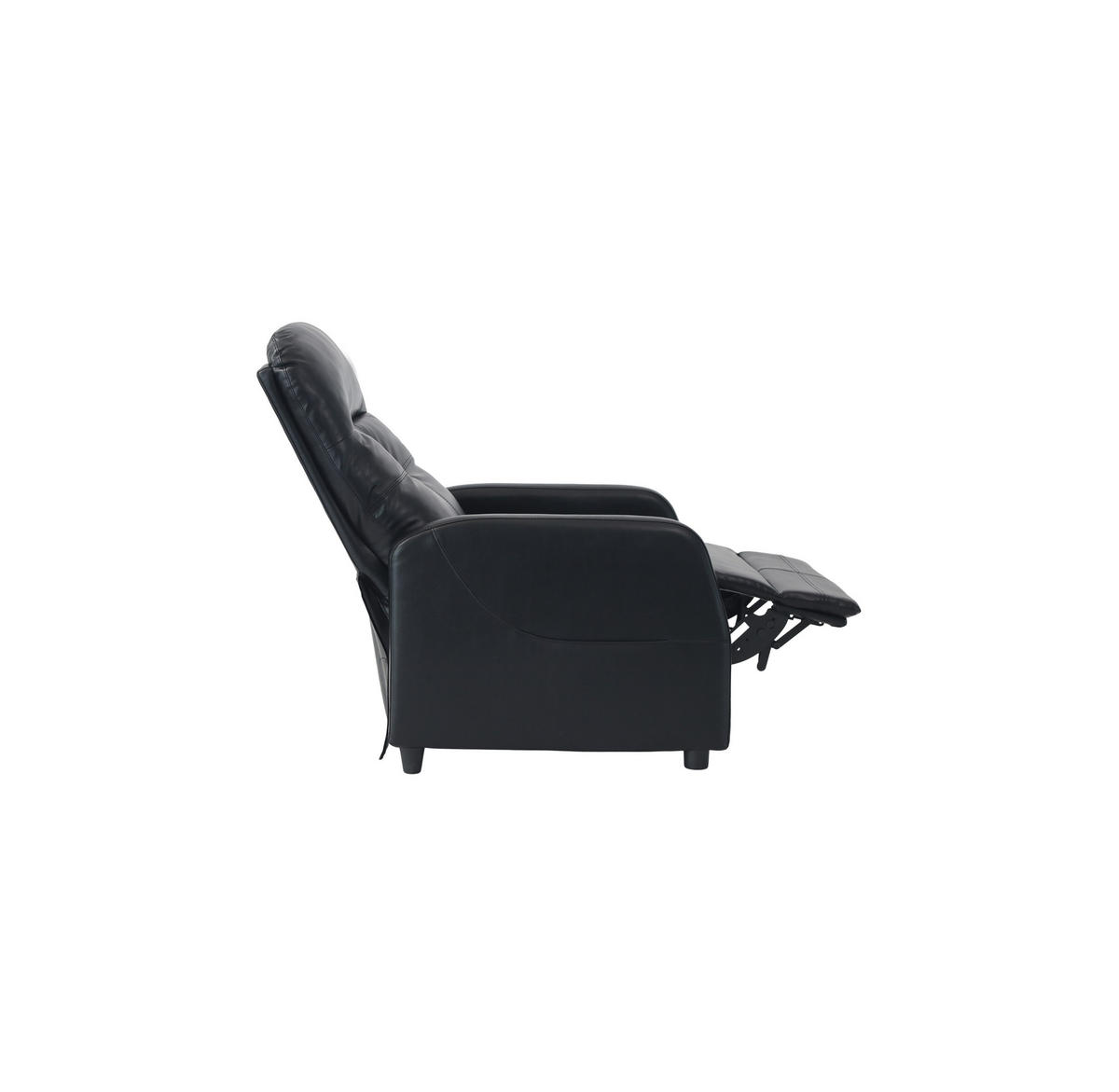 FERNSEHSESSEL in Lederlook Schwarz  - Schwarz, KONVENTIONELL, Textil/Metall (74/104/91cm) - MID.YOU