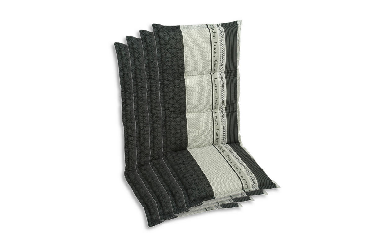SESSELAUFLAGENSET Schriftzug  - Anthrazit, Basics, Textil (50/7/120cm)