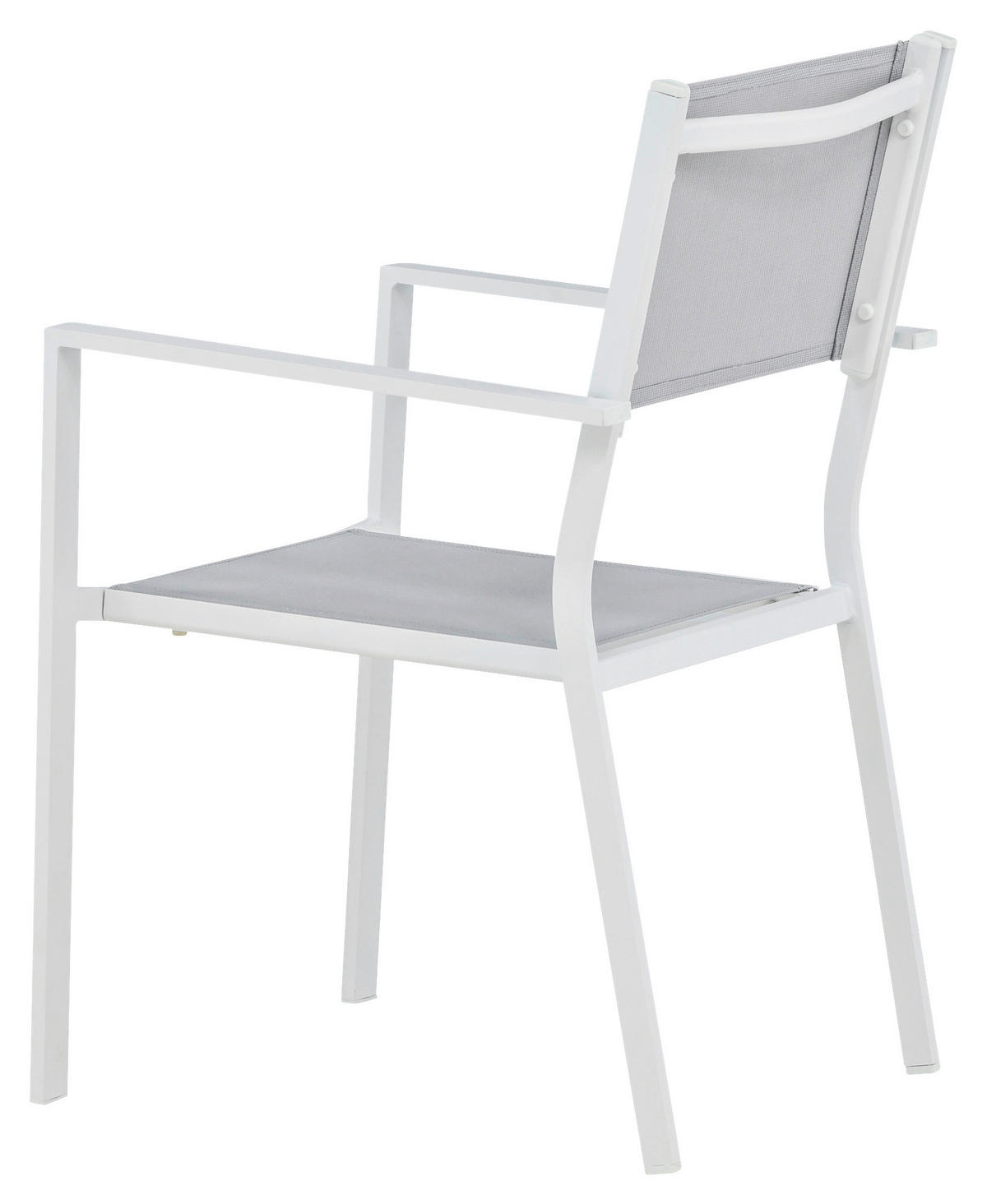 STAPELSESSEL - Weiß, KONVENTIONELL, Textil/Metall (56.5/88/61cm) - Gardenson