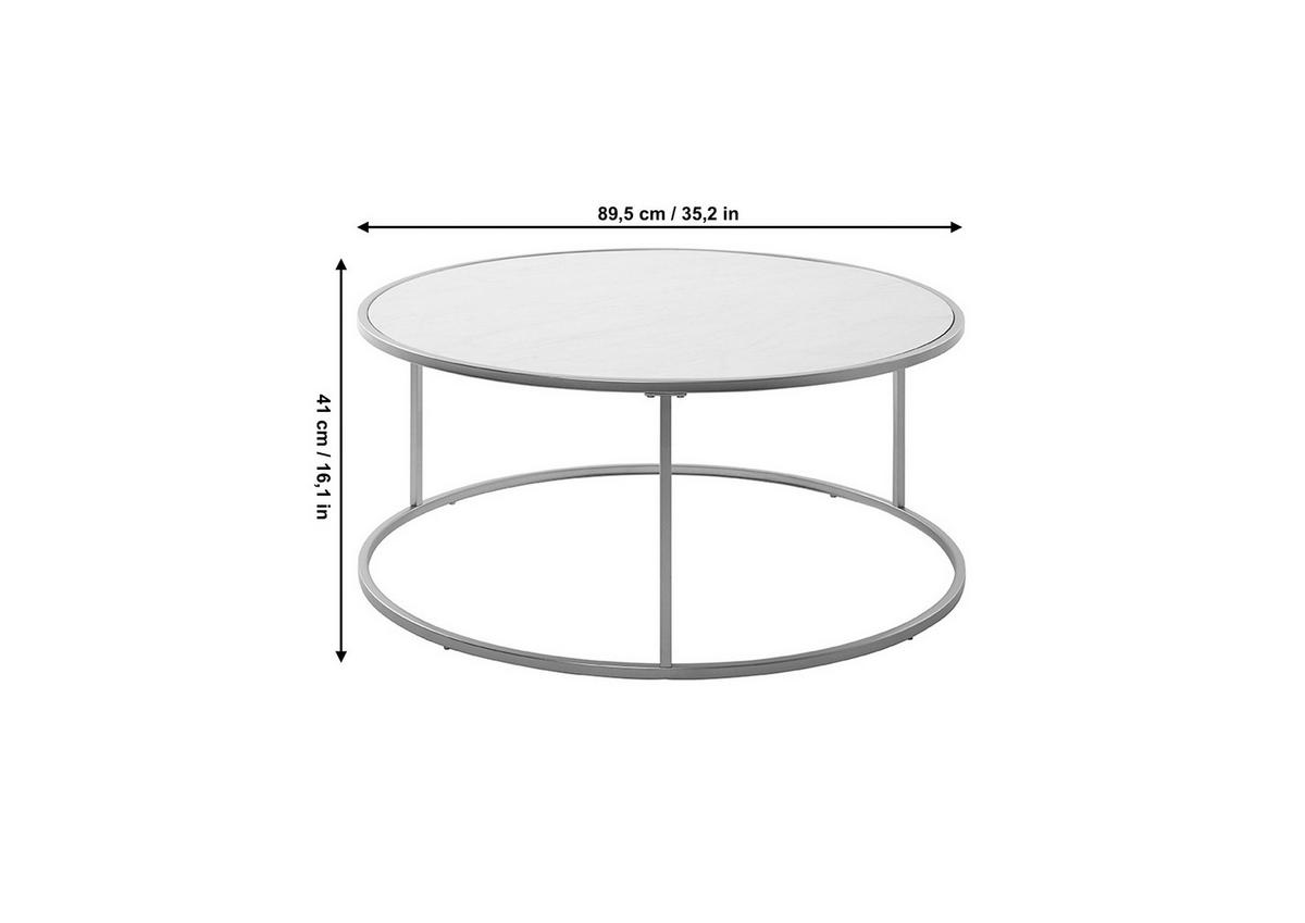 COUCHTISCH in Metall, Holzwerkstoff  - Goldfarben/Weiß, KONVENTIONELL, Holzwerkstoff/Metall (89,5/41cm) - Livetastic