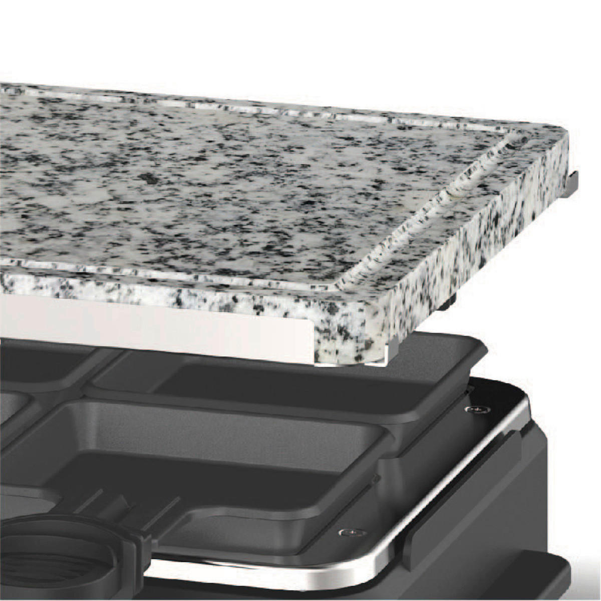 RACLETTE-GRILL  - Edelstahlfarben/Schwarz, Basics, Kunststoff/Stein (44,8/14,5/22,7cm) - Silva Schneider