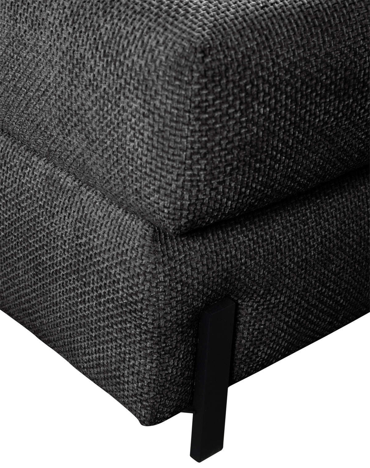 ECKSOFA in Struktur Anthrazit  - Anthrazit/Schwarz, Design, Textil/Metall (265/162cm) - MID.YOU