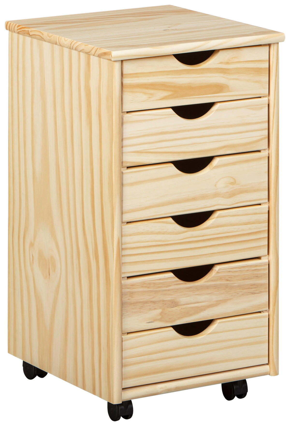 ROLLCONTAINER Kiefer massiv Kieferfarben  - Kieferfarben, Basics, Holz/Kunststoff (35/66/39cm) - MID.YOU