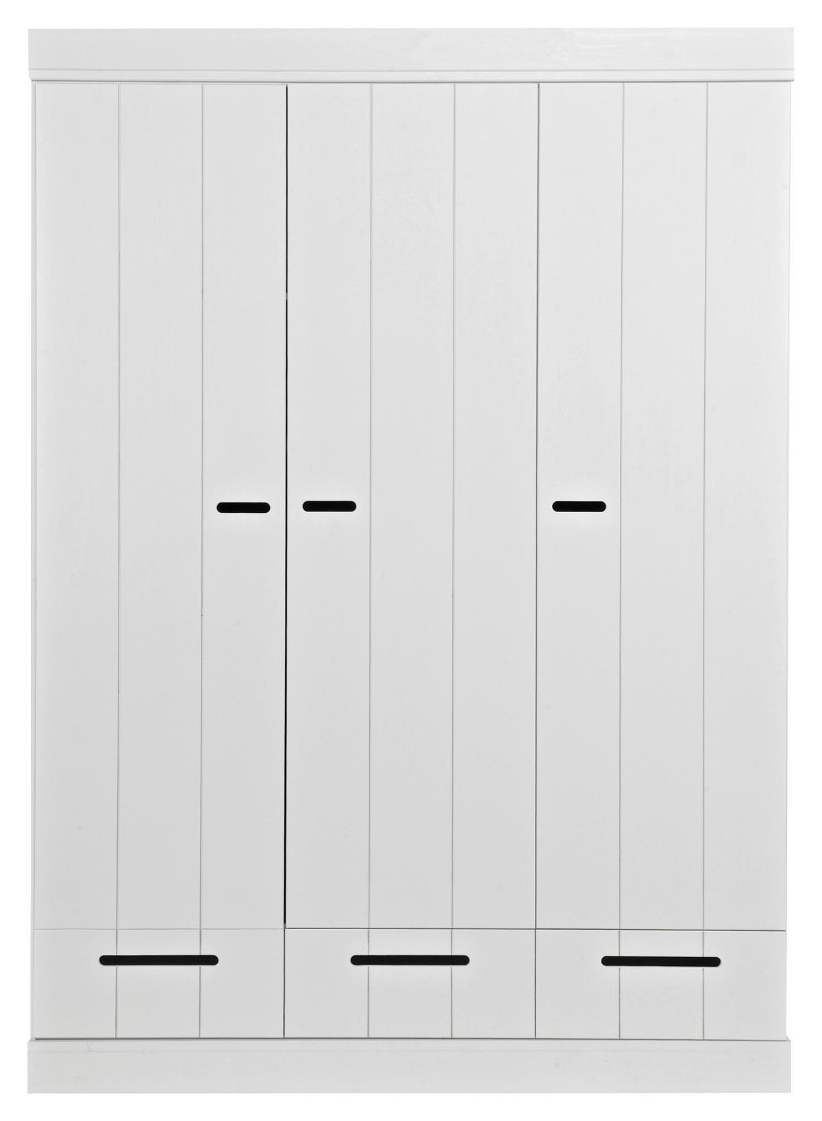 DREHTÜRENSCHRANK 140/195/53 cm 3-türig Weiß  - Weiß, Design, Holz/Holzwerkstoff (140/195/53cm) - Livetastic