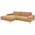 ECKSOFA in Feincord Gelb  - Gelb/Schwarz, Design, Textil/Metall (207/293cm) - Dieter Knoll