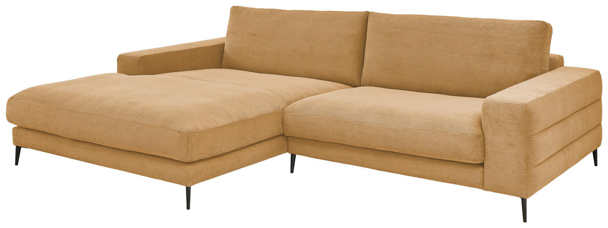 ECKSOFA BADIA BASE - Gelb/Schwarz, Design, Textil/Metall (207/293cm) - Dieter Knoll