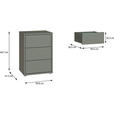 NACHTSCHRANK 50/69/42 cm  - Salbeigrün/Silberfarben, Trend, Holzwerkstoff/Kunststoff (50/69/42cm) - Carryhome