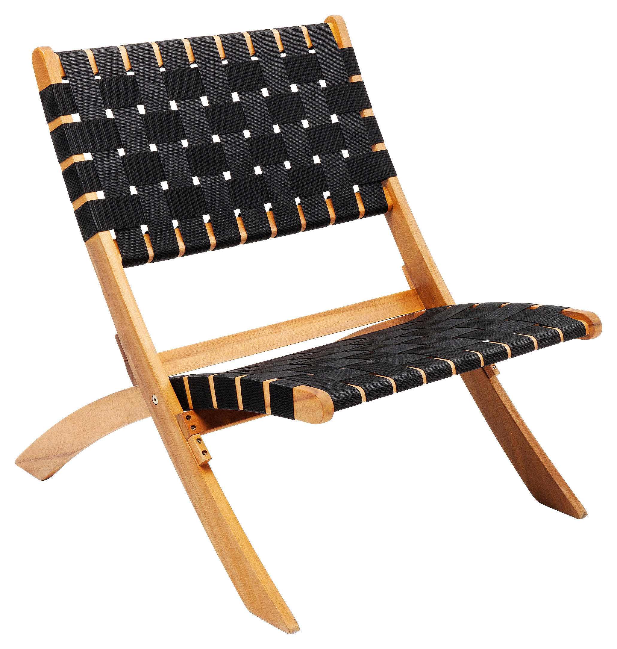 KLAPPSTUHL Textilgeflecht Akazie massiv Schwarz, Akaziefarben  - Schwarz/Akaziefarben, Trend, Holz/Textil (78/72,5/60cm) - Kare-Design