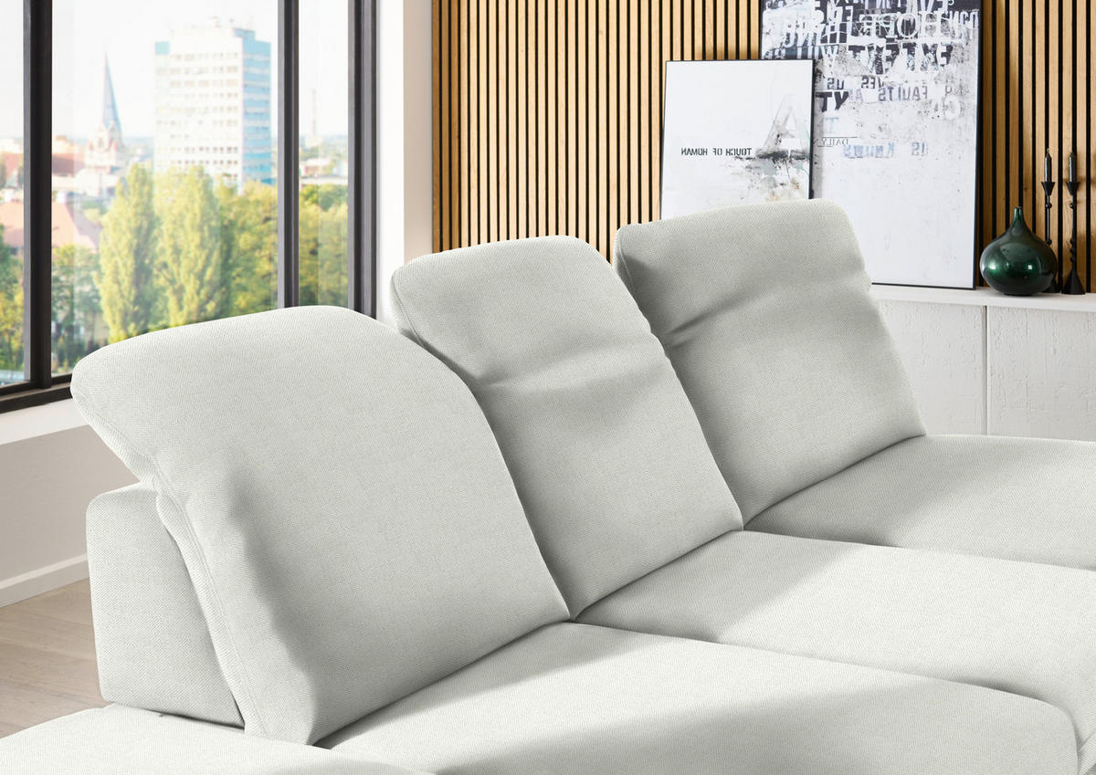 ECKSOFA  in Chenille Naturfarben  288/198 cm  - Schwarz/Naturfarben, Design, Textil/Metall (288/198cm) - Beldomo Style