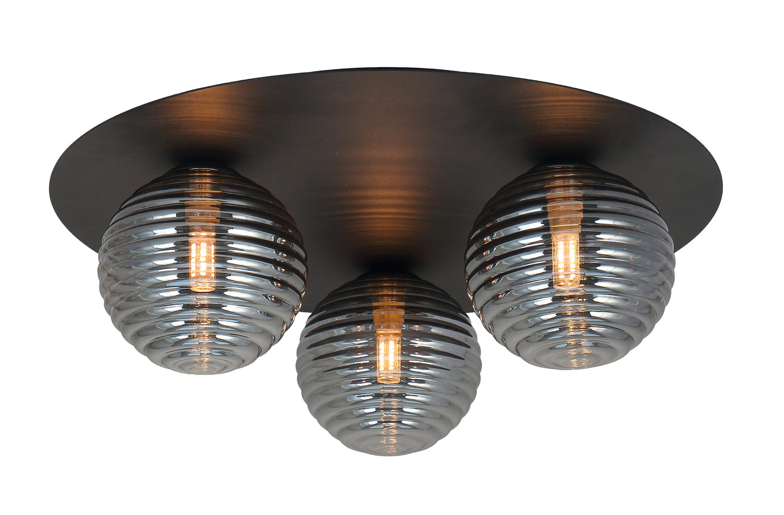 DECKENLEUCHTE  38/15 cm    - Schwarz, Trend, Glas/Metall (38/15cm) - Novel