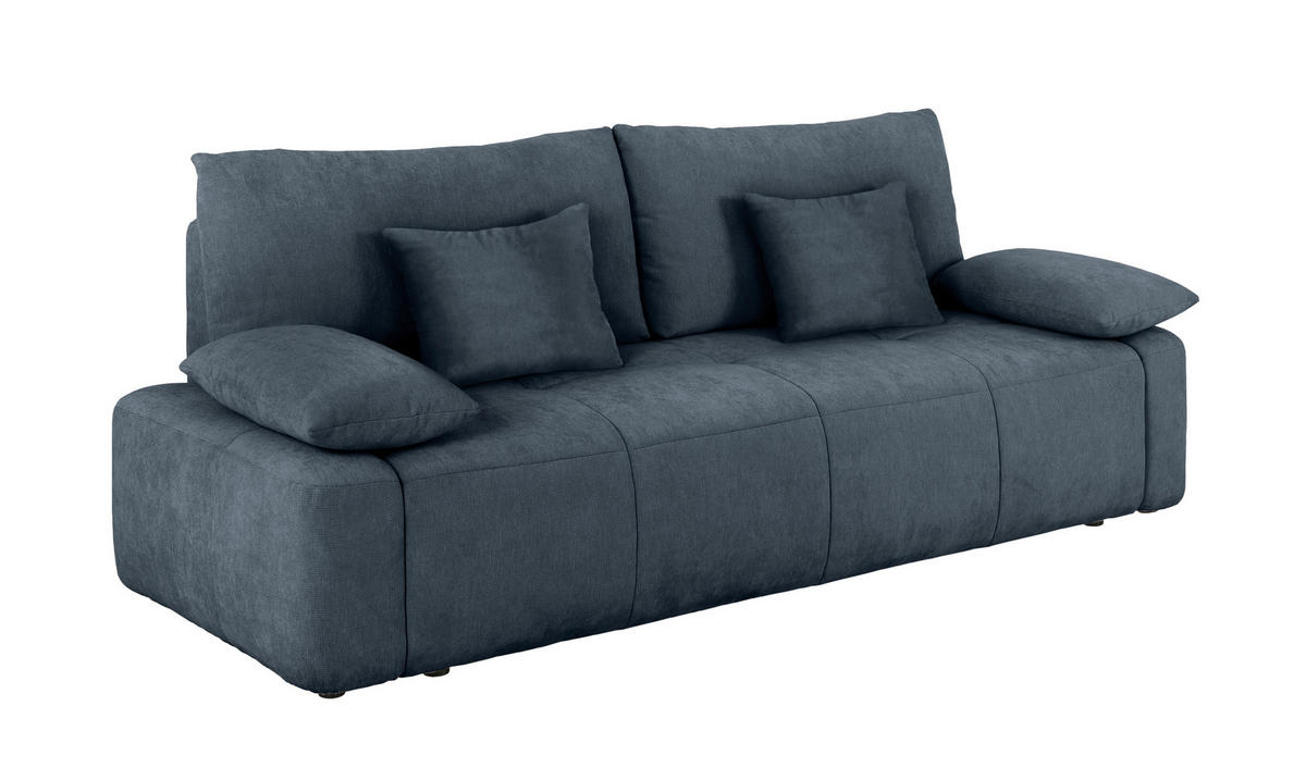 SCHLAFSOFA Blau Rücken echt, Armteil links, Armteil rechts  - Blau/Schwarz, Design, Kunststoff/Textil (240/93/108cm) - MID.YOU