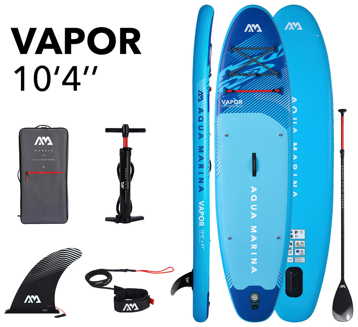 STAND-UP PADDLE BOARD BT-26 VAPOR  - Blau, KONVENTIONELL, Kunststoff (315/79/15cm)