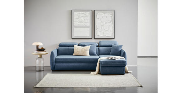 ECKSOFA Blau Flachgewebe  - Blau/Schwarz, MODERN, Kunststoff/Textil (182/237cm) - Carryhome