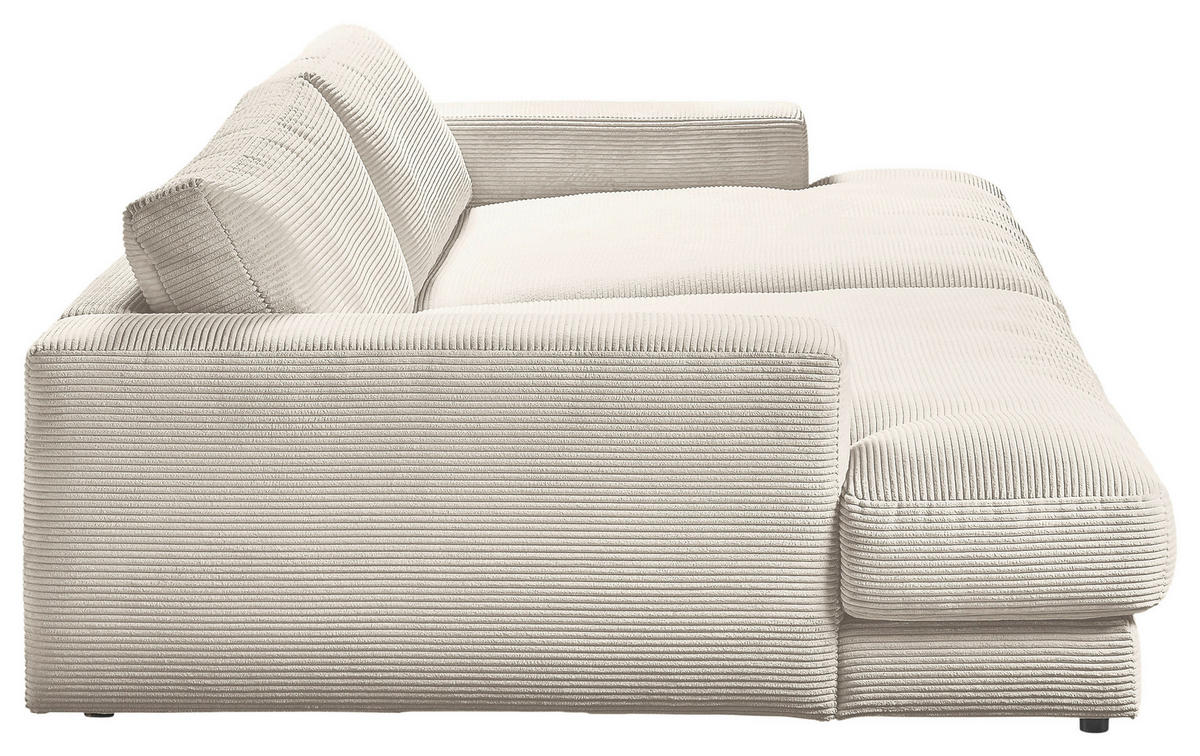 MEGASOFA in Cord Naturfarben  - Schwarz/Naturfarben, Design, Kunststoff/Textil (290/86/170cm) - Pure Home Lifestyle