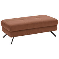 HOCKER in Textil Braun  - Schwarz/Braun, Design, Textil/Metall (130/47/65cm) - Beldomo System