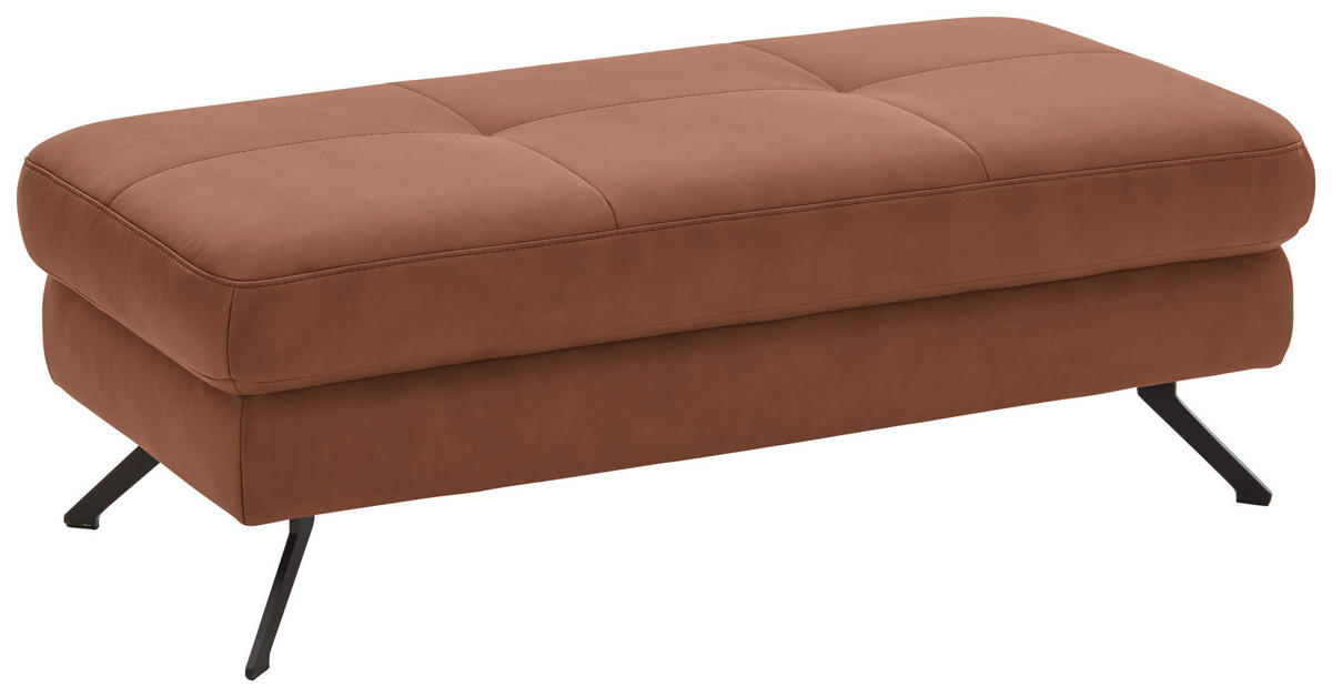 HOCKER in Textil Braun  - Schwarz/Braun, Design, Textil/Metall (130/47/65cm) - Beldomo System