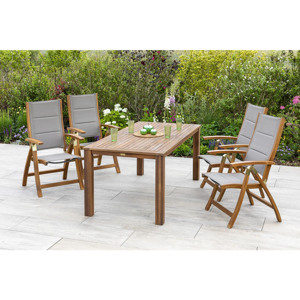 Gartenmöbel Set 5-Tlg. Acapulco Akazie/Textil