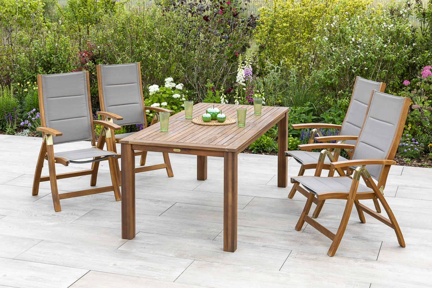 Gardenson ZOSTAVA ZÁHRADNÉHO NÁBYTKU drevo, textil