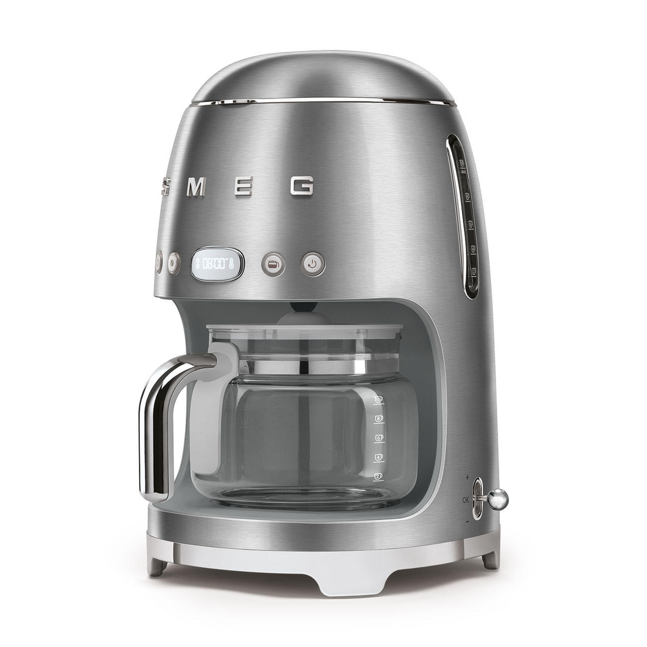 FILTERKAFFEEMASCHINE  - Chromfarben, Design, Glas/Metall (24,5/36,1/25,6cm) - SMEG