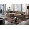 ECKSOFA in Flachgewebe Graubraun  157/344 cm  - Graubraun/Schwarz, Design, Textil/Metall (157/344cm) - Chilliano