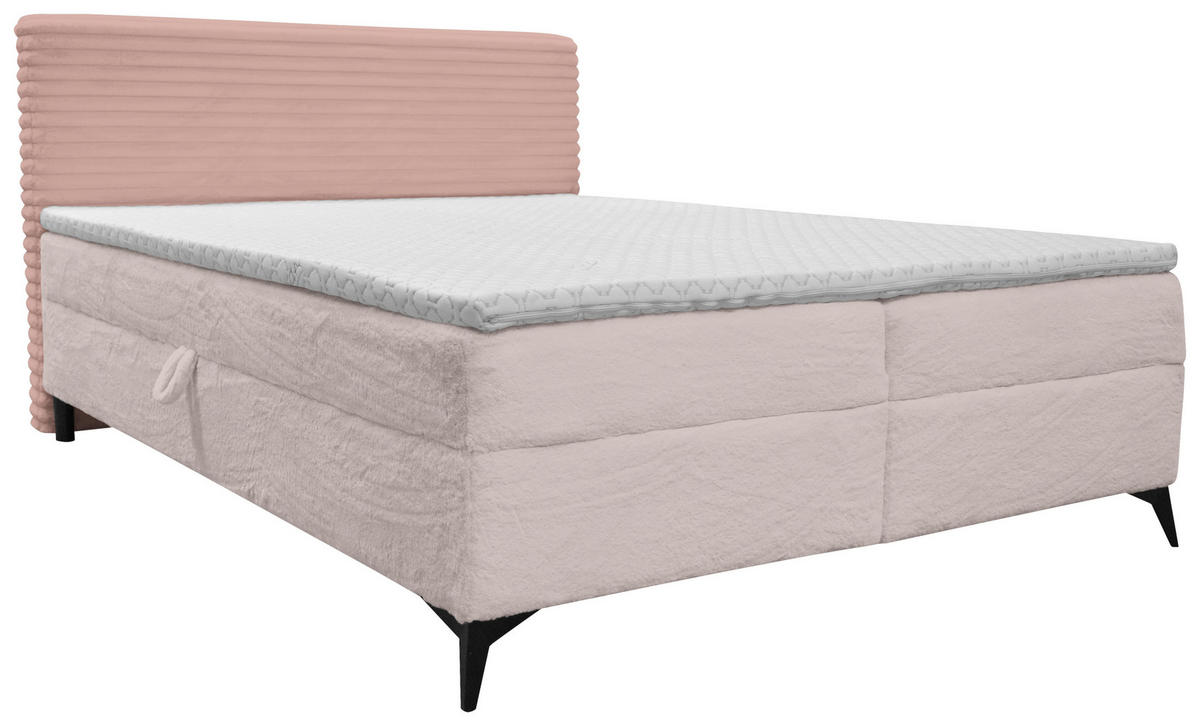 BOXBETT 180/200 cm  in Rosa  - Schwarz/Rosa, Design, Holz/Holzwerkstoff (180/200cm) - Xora