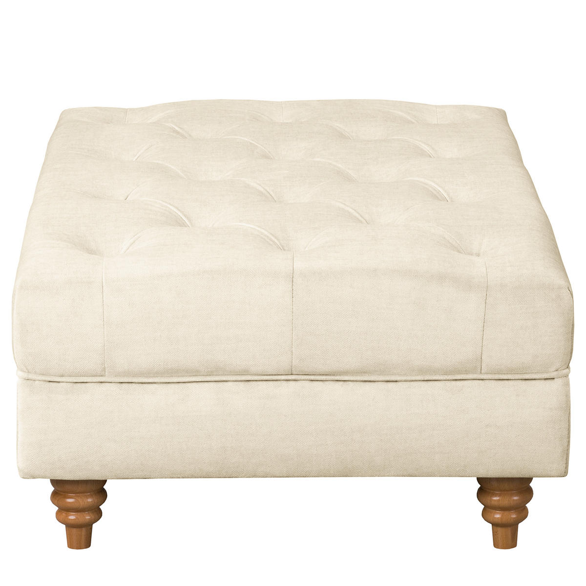 HOCKER in Textil Creme  - Creme/Braun, Design, Holz/Textil (96/35/62cm) - P & B