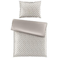 BETTWÄSCHESET STRIPES DK Satin 160/210 cm  65 cm/100 cm  - Weiss/Silberfarben, Design, Textil (160/210cm) - Dieter Knoll