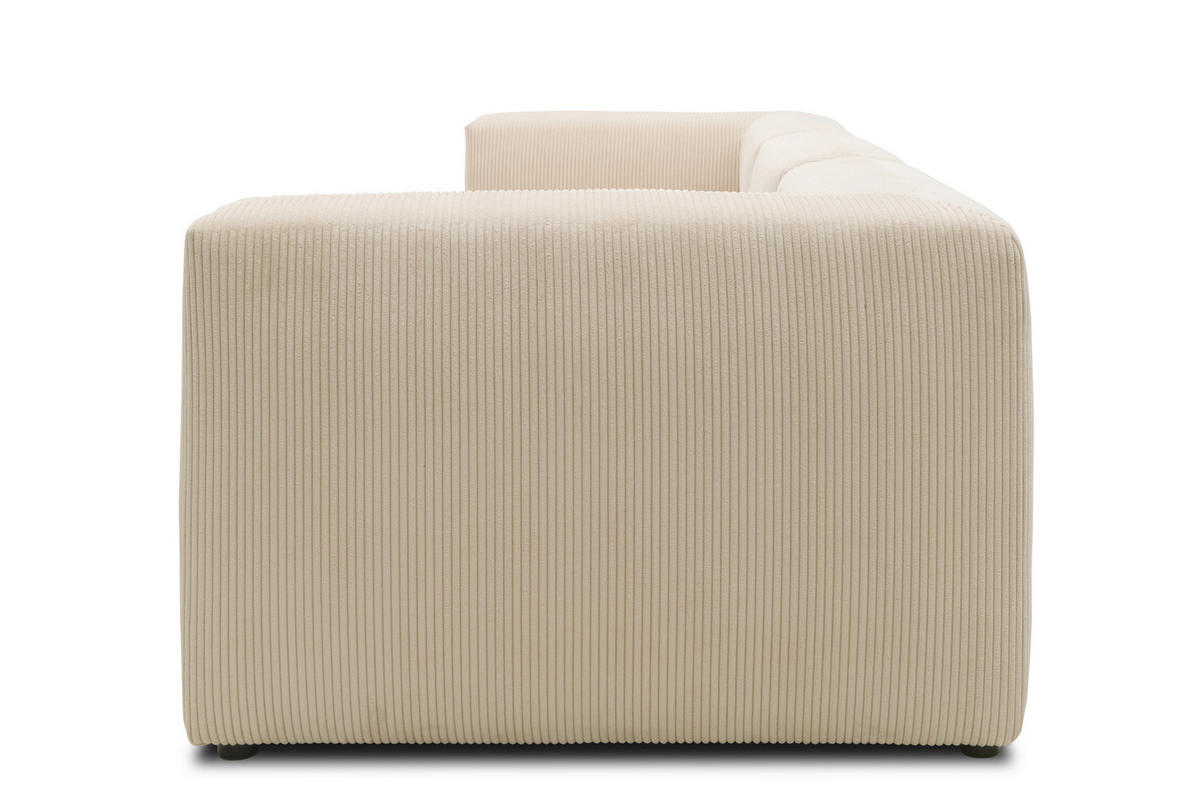 3-SITZER-SOFA Cord, Mikrofaser Creme  - Creme/Schwarz, Design, Kunststoff/Textil (301/69/108cm) - MID.YOU