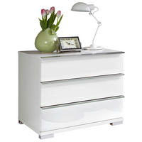 NACHTSCHRANK 60/53/42 cm  - Chromfarben/Weiß, Basics, Glas/Holzwerkstoff (60/53/42cm) - Venda