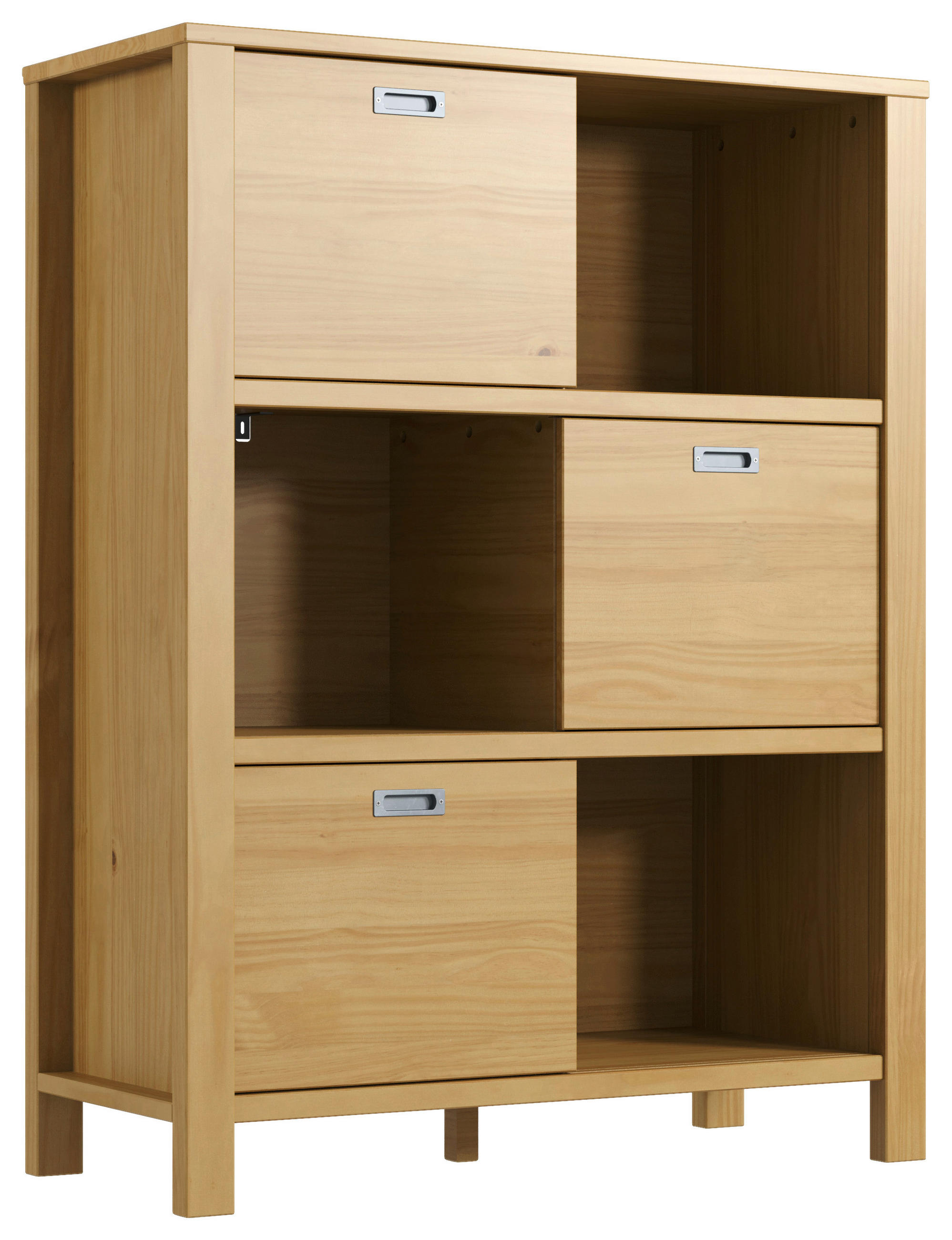 REGÁL, prírodná farba, borovica, 100/130/43 cm - prírodná farba/strieborná, Konventionell, kov/drevo (100/130/43cm) - Livetastic