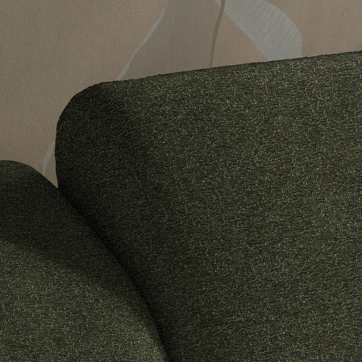 ECKSOFA in Velours Dunkelgrün  - Dunkelgrün/Buchefarben, Design, Holz/Textil (329/150cm) - Lomoco