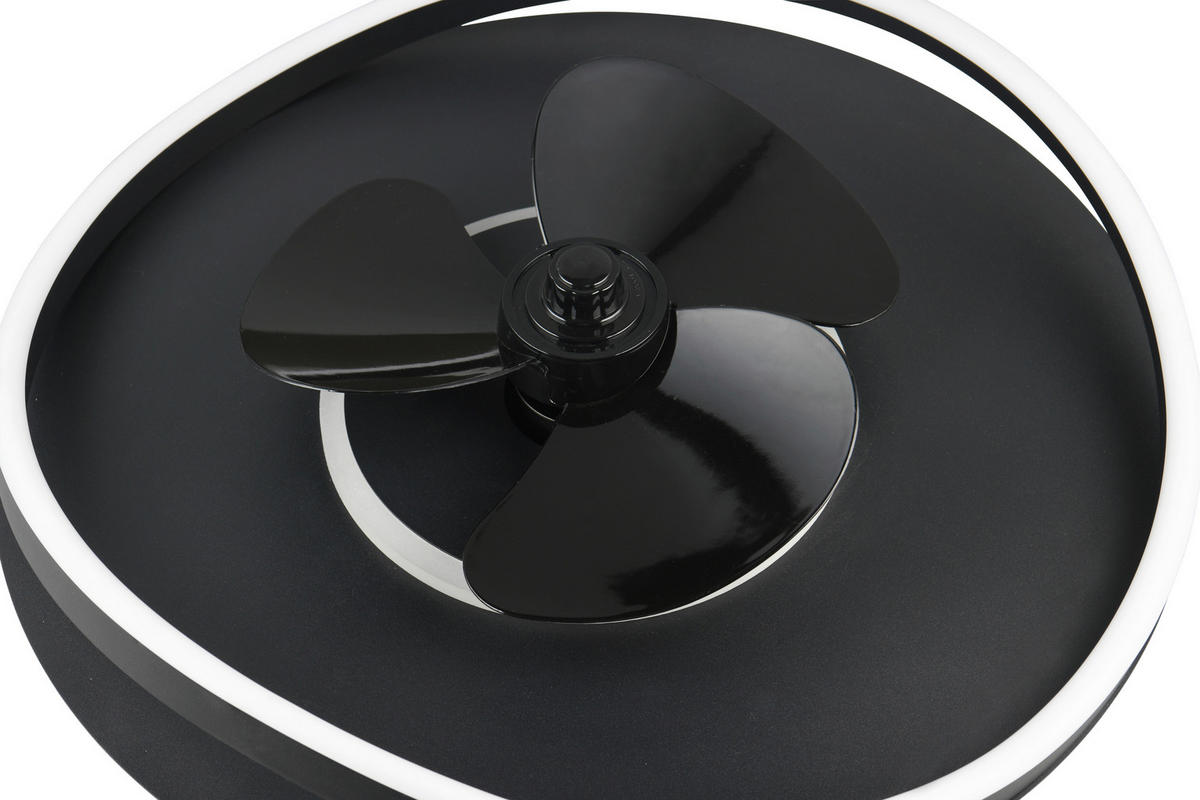 DECKENVENTILATOR  73,5/23 cm    - Schwarz, Design, Kunststoff (73,5/23cm)