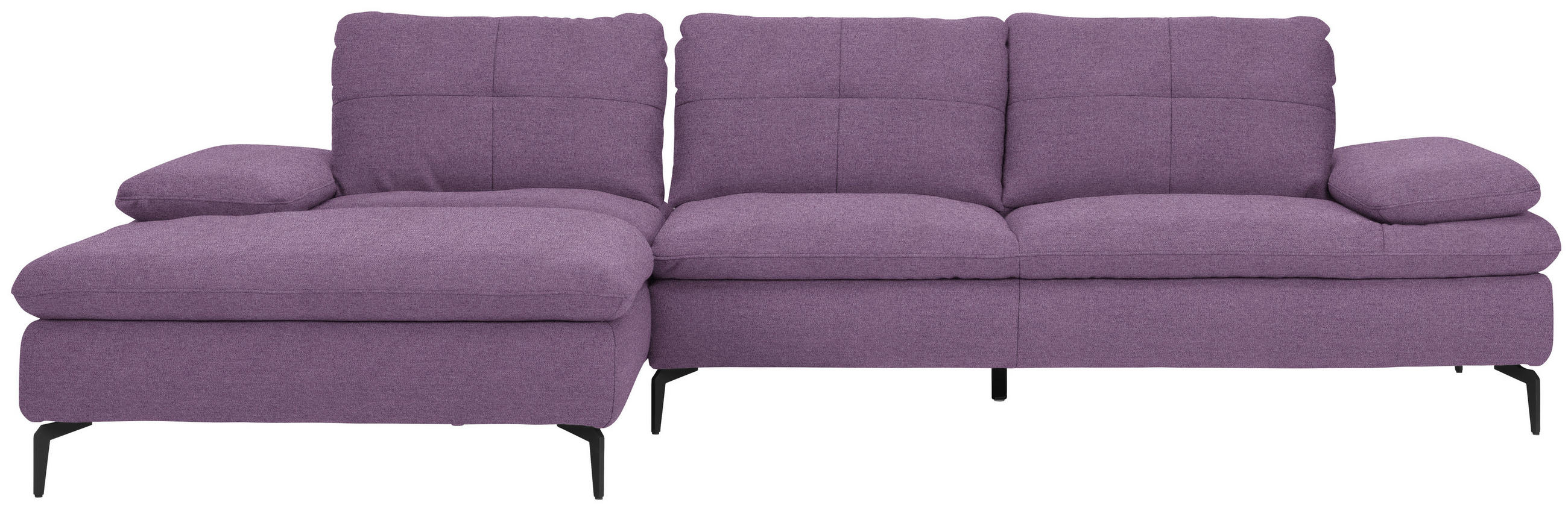 ECKSOFA in Webstoff Lila  179/301 cm  - Lila/Schwarz, Design, Textil/Metall (179/301cm) - Chilliano