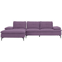 ECKSOFA in Webstoff Lila  179/301 cm  - Lila/Schwarz, Design, Textil/Metall (179/301cm) - Chilliano