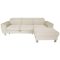 ECKSOFA inkl. Funktionen Naturfarben Cord  - Silberfarben/Naturfarben, Design, Textil/Metall (250/167cm) - Xora