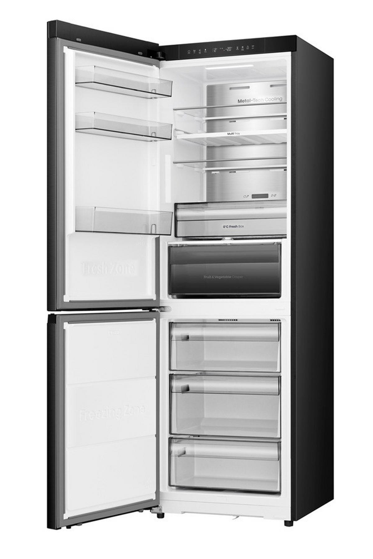 KÜHL-GEFRIER-KOMBINATION 59,5/185,6/60 cm RB3K330SAFC  - Schwarz, Basics (59,5/185,6/60cm) - Hisense