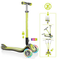 KINDERSCOOTER ELITE DELUXE LIGHTS  - Limette/Hellgrün, Basics (56/28/84cm) - GLOBBER