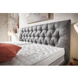 POLSTERBETT 180/200 cm,  in Grau, Bettkasten, Lattenroste, Matratzen, H2 + H3 = mittel + fest  - Schwarz/Weiß, Design, Holz/Textil (180/200cm) - Voleo