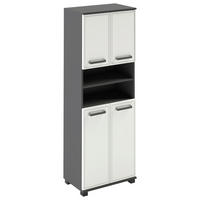 HOCHSCHRANK 59,8/180,9/32,6 cm  - Anthrazit/Schwarz, Natur, Holzwerkstoff/Kunststoff (59,8/180,9/32,6cm) - Stylife