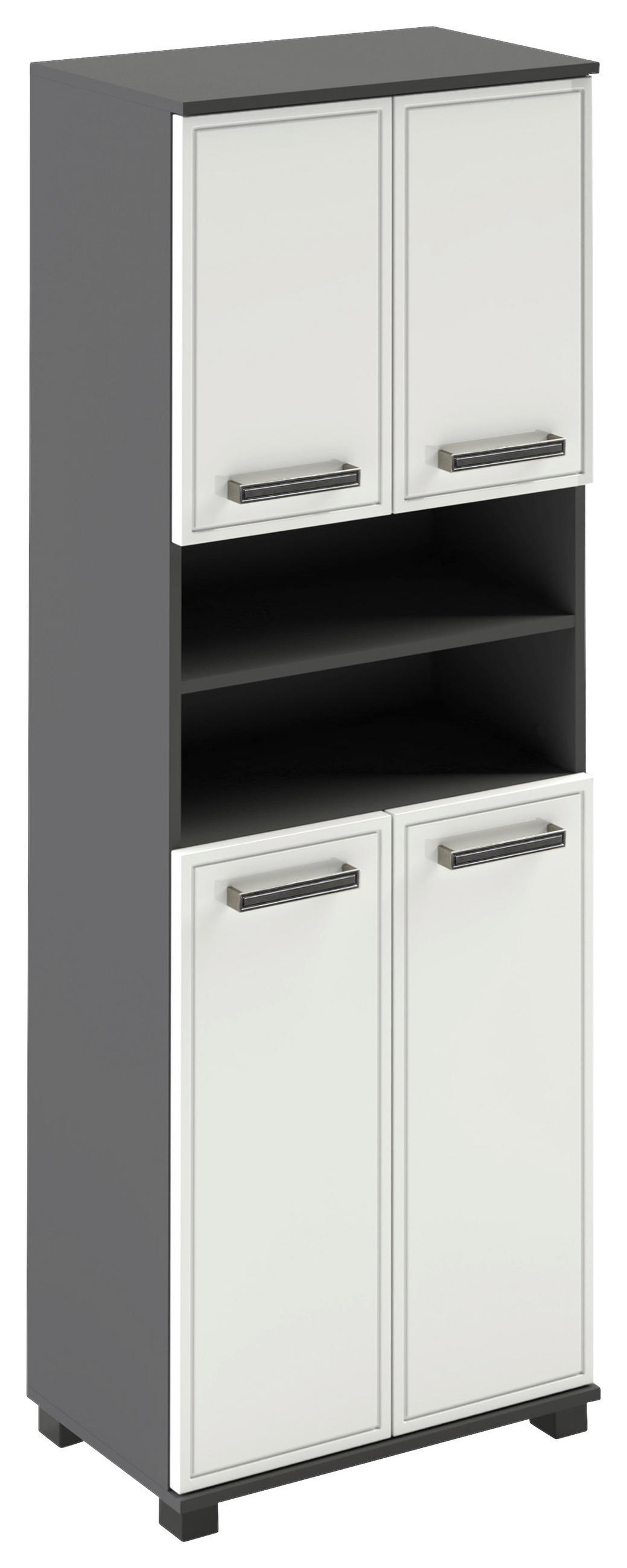 Stylife Hochschrank Adana Anthrazit, Weiß 59.8x180.9x32.6 cm
