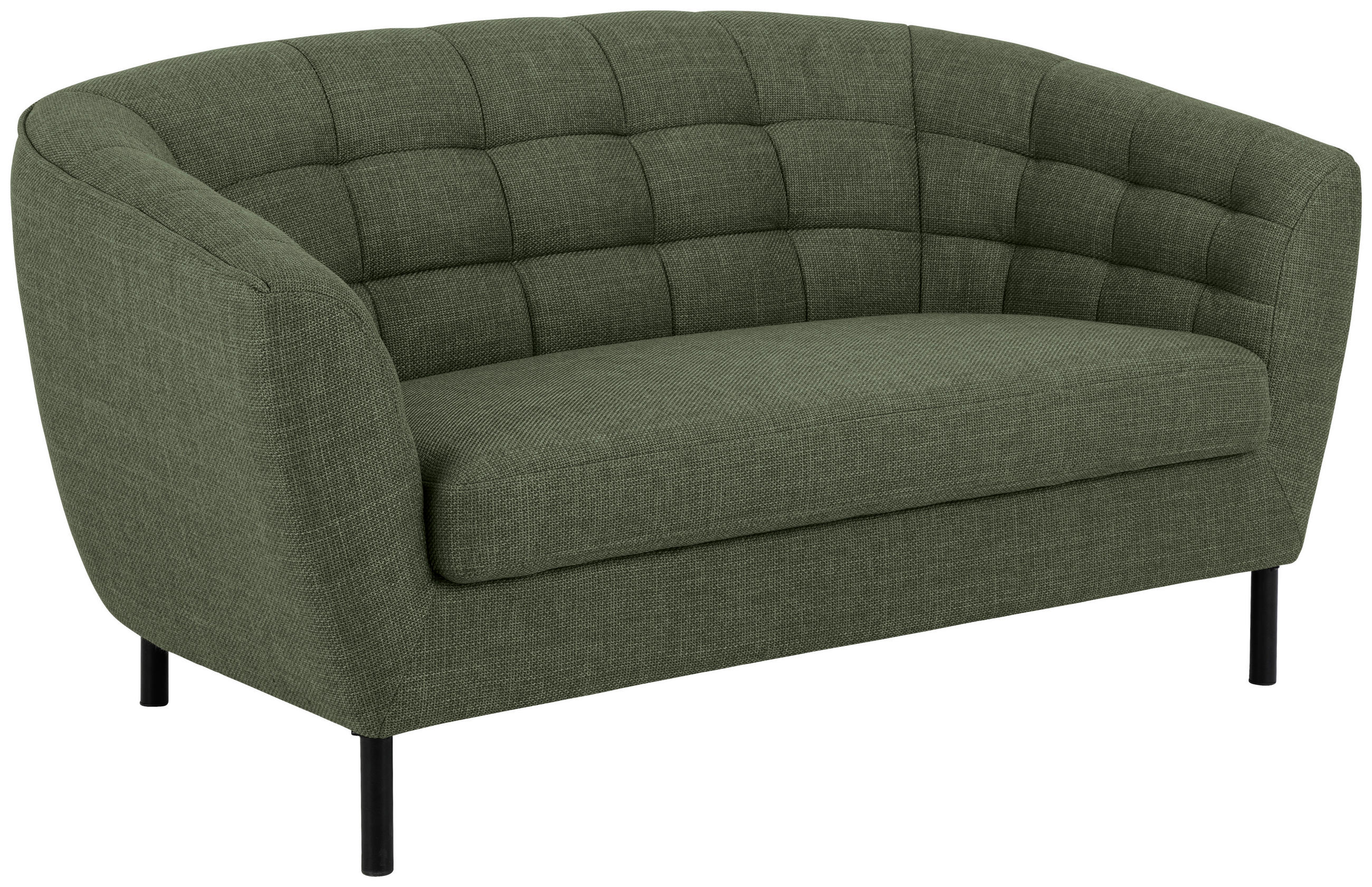2-SITZER-SOFA Bouclé Grün  - Schwarz/Grün, Design, Textil/Metall (150/78/84cm) - MID.YOU
