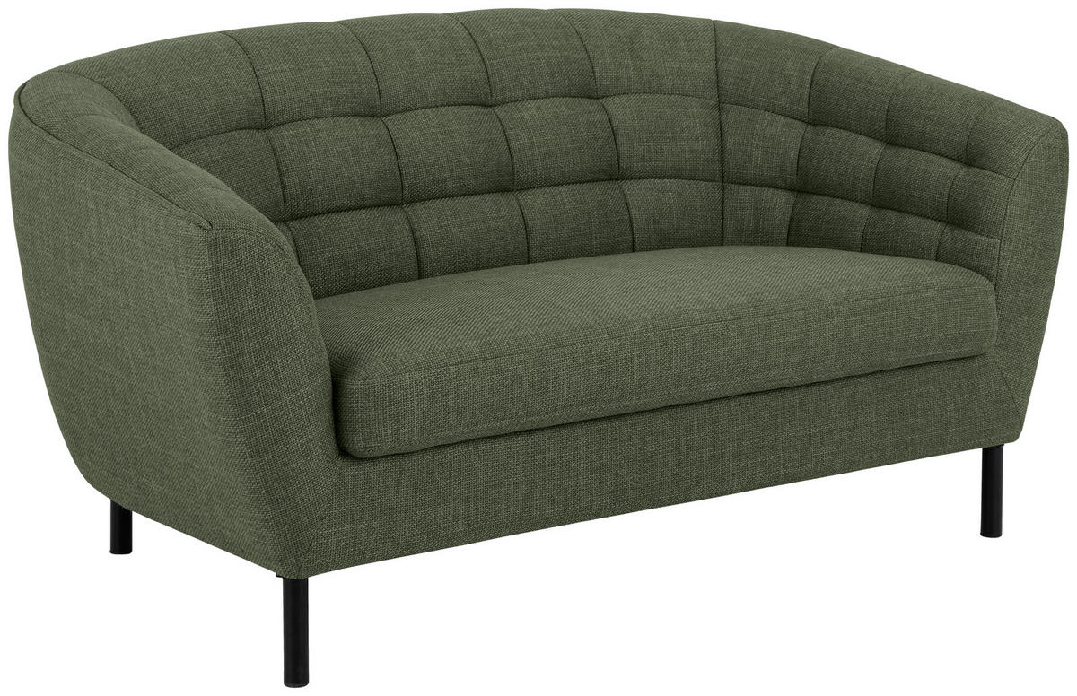 2-SITZER-SOFA in Bouclé Grün  - Schwarz/Grün, Design, Textil/Metall (150/78/84cm) - MID.YOU
